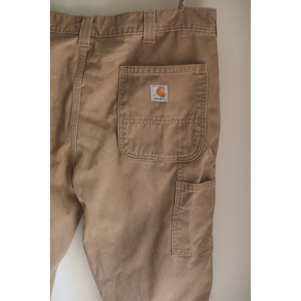 Carhartt B324 DKH Mens Relaxed Fit Carpenter Pants Dark Khaki 38x30 Cotton - Picture 7 of 8